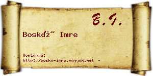 Boskó Imre névjegykártya