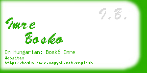 imre bosko business card